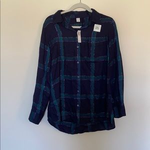Old Navy Drapey Flannel Tunic Shirt